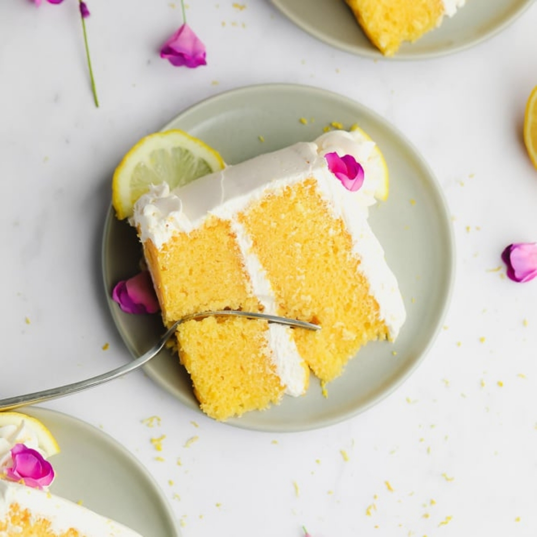 Gâteau végétal au citron sans lactose.