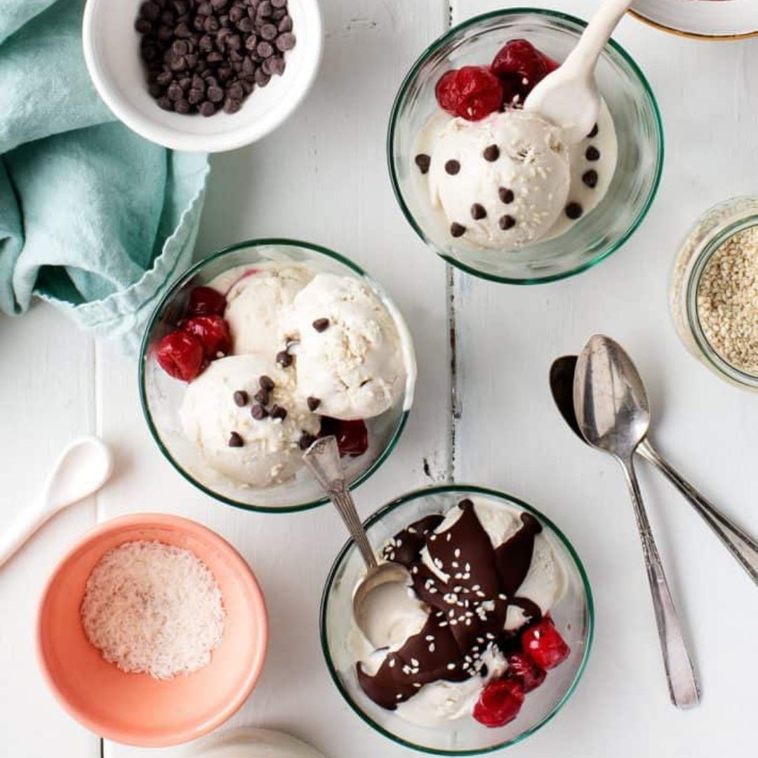 Crème glacée au lait de coco et au tahini