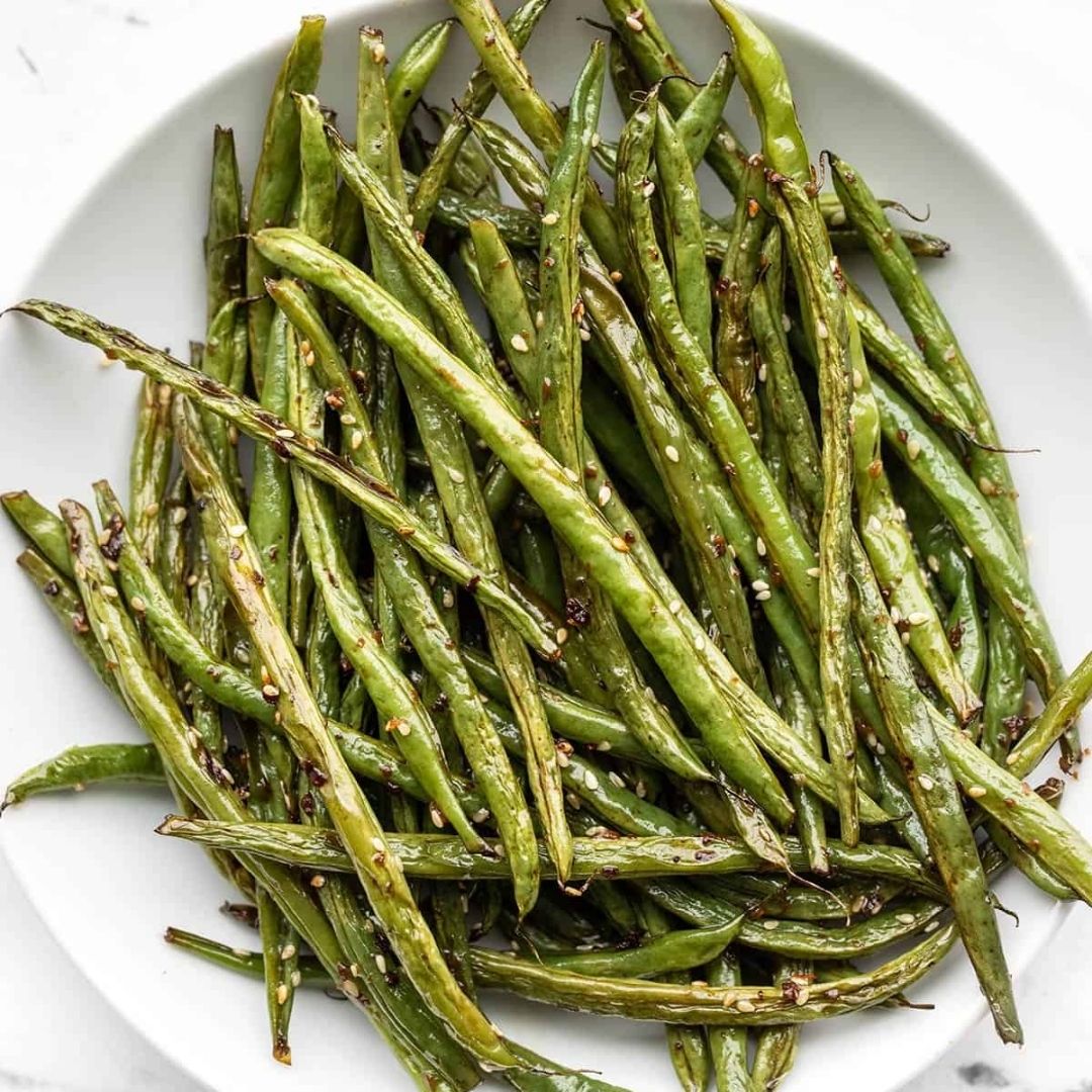 Haricots verts grillés au sésame